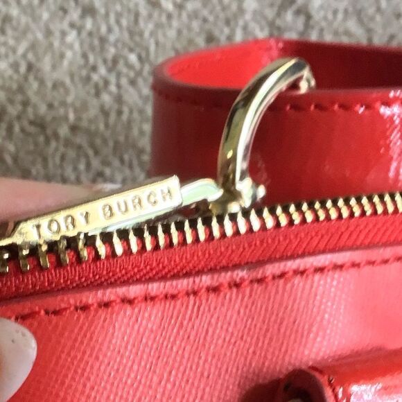 Tory Burch Orange Robinson Double Zip Tote - Picture 11 of 12